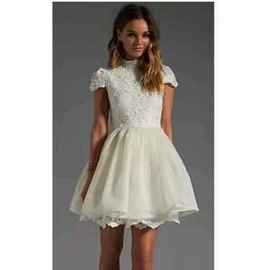 Alice + Olivia Fyona bodice Party Lace Dress Sz 4 Bridal Wedding Dress Cocktail